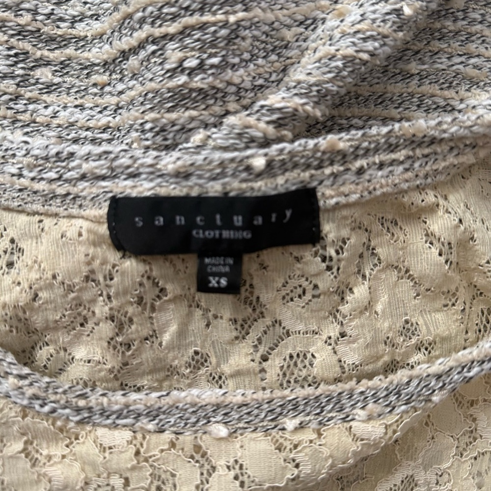 Sanctuary Tweed and Lace Top with sequin detail - Picture 5 of 5
